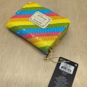 Loungefly Disney Sequin Multicolor Rainbow Zip Around Wallet
